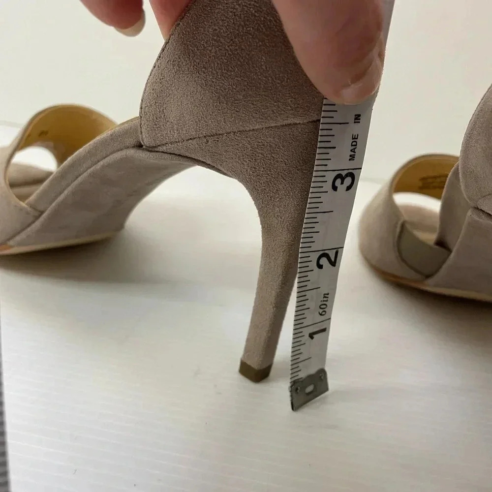 Paul Green Gray Taupe Ankle Tie Peep Toe Heels Size US 9.5 UK 7 - Picture 4 of 8